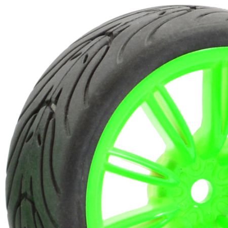 Fastrax 1:10th Street/Tread Tyre 20Sp Green Wheel (FAST0076G) Fastrax 1:10th Street/Tread Tyre 20Sp Green Wheel (FAST0076G)