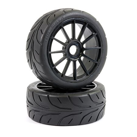 Fastrax 1:8th Arrow Tread Mounted On 12-Spoke Black (Pr) (FAST1016B) Fastrax 1:8th Arrow Tread Mounted On 12-Spoke Black (Pr) (FAST1016B)