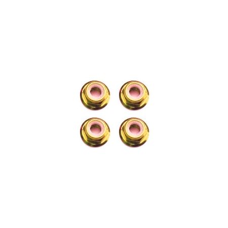 FASTRAX M3 GOLD FLANGED LOCKNUTS 4PCS FASTRAX M3 GOLD FLANGED LOCKNUTS 4PCS