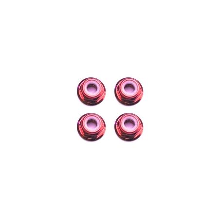 FASTRAX M3 RED FLANGED LOCKNUTS 4PCS