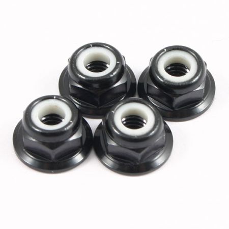 Fastrax M4 Black Flanged Locknuts Fastrax M4 Black Flanged Locknuts