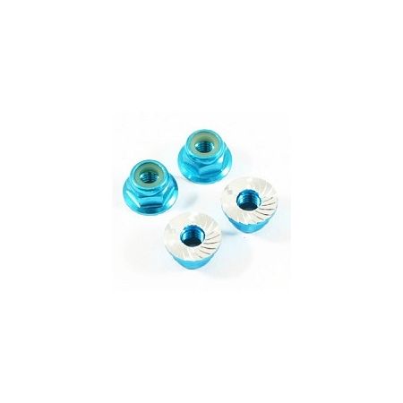 Fastrax M4 Blue Serrated Locknuts 4pcs Fastrax M4 Blue Serrated Locknuts 4pcs