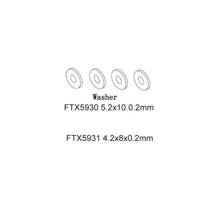 FTX Washer 4.2X8X0.2 (FTX5931) FTX Washer 4.2X8X0.2 (FTX5931)