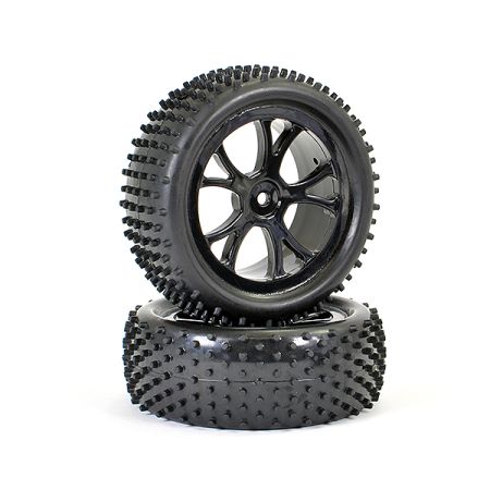 FTX Vantage Front Buggy Tyre Mounted On Wheels (Pr) - Black (FTX6300B) FTX Vantage Front Buggy Tyre Mounted On Wheels (Pr) - Black (FTX6300B)