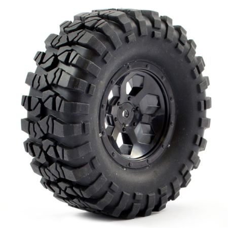 FTX Outback Pre-Mounted 6Hex/Tyre (2) - Black (FTX8170B)
