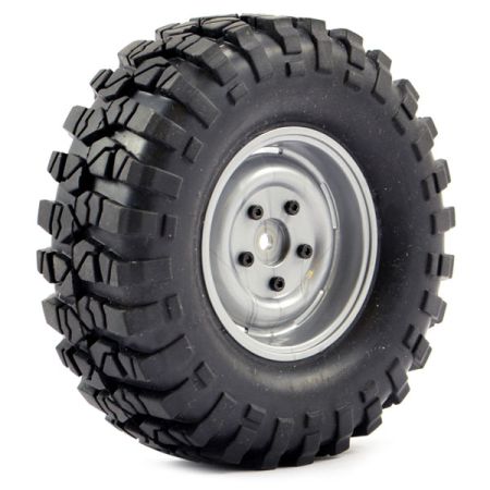 FTX Outback Pre-Mounted Steel Lug/Tyre (2) - Grey (FTX8172G) FTX Outback Pre-Mounted Steel Lug/Tyre (2) - Grey (FTX8172G)