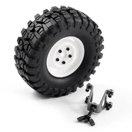 FTX Outback Spare Tyre Mount & Tyre/Steel Look Lug Wheel White (FTX8250W) FTX Outback Spare Tyre Mount & Tyre/Steel Look Lug Wheel White (FTX8250W)