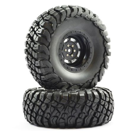 FTX Mauler 2.2" All Terrain Tyres Pre-Glued On Black Wheels (2) (FTX8766B) FTX Mauler 2.2" All Terrain Tyres Pre-Glued On Black Wheels (2) (FTX8766B)