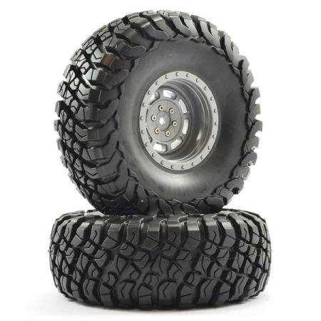 FTX Mauler 2.2" All Terrain Tyres Pre-Glued On Grey Wheels (FTX8766G) FTX Mauler 2.2" All Terrain Tyres Pre-Glued On Grey Wheels (FTX8766G)