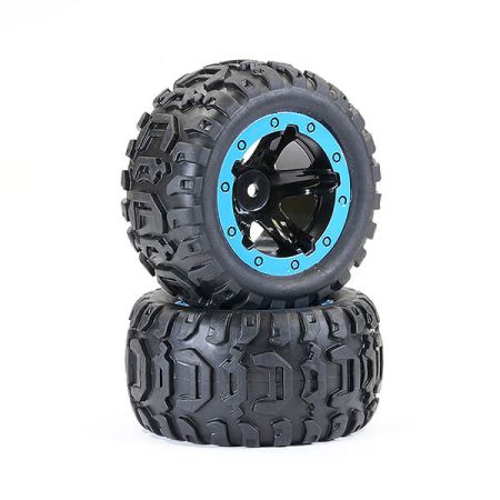 FTX Tracer Monster Truck Blue Wheel/Tyres Complete (Pr) (FTX9742B) FTX Tracer Monster Truck Blue Wheel/Tyres Complete (Pr) (FTX9742B)