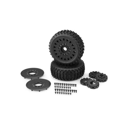 JConcepts Magma-Yellow-Pre-Mounted-on Black 3395 Wheels (JC3060-3097) JConcepts Magma-Yellow-Pre-Mounted-on Black 3395 Wheels (JC3060-3097)