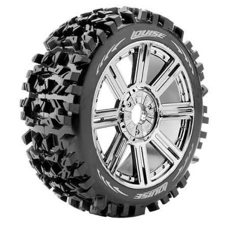 Louise RC B-Pioneer 1:8 Fr/Rr Soft Hex 17mm Spoke Black Chrome (L-T3130SBC) Louise RC B-Pioneer 1:8 Fr/Rr Soft Hex 17mm Spoke Black Chrome (L-T3130SBC)