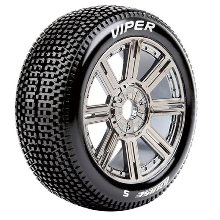 Louise RC B-Viper 1:8 Fr/Rr Soft Hex 17mm Spoke Black Chrome (L-T3194SBC) Louise RC B-Viper 1:8 Fr/Rr Soft Hex 17mm Spoke Black Chrome (L-T3194SBC)