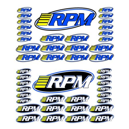 RPM Pro Logo Decal Sheets 46 Indvidual Logo Decals RPM Pro Logo Decal Sheets 46 Indvidual Logo Decals