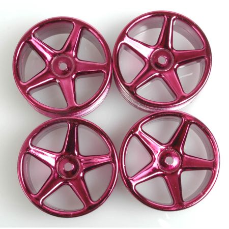Schumacher Wheel; 5 spoke 25mm - Purple Chrome (Pk4) Schumacher Wheel; 5 spoke 25mm - Purple Chrome (Pk4)