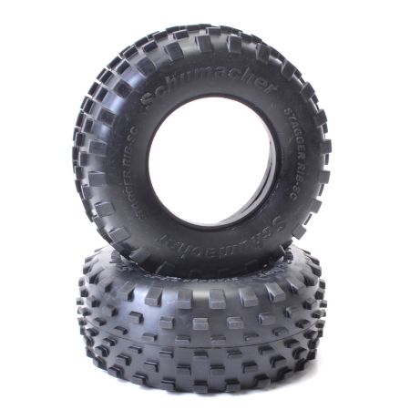 Schumacher Short Course Stagger Rib Tyre - Yellow