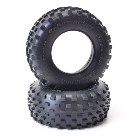 Schumacher Short Course Stagger Rib Tyre - Blue Schumacher Short Course Stagger Rib Tyre - Blue