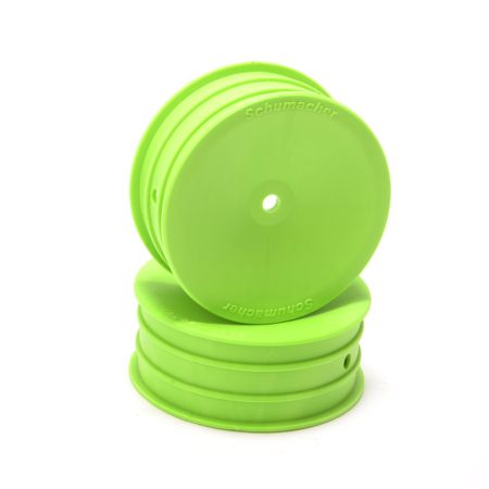 Schumacher Wheel; Hex Front - Green - 2WD - pr (U8685) Schumacher Wheel; Hex Front - Green - 2WD - pr (U8685)