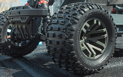 dBOOTS FORTRESS MT VENTED TYRES for the Arrma Granite Mega 665 Monster Truck